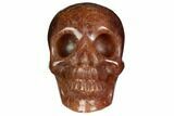 Realistic, Carved Strawberry Quartz Crystal Skull #150984-1